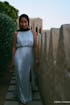 Goddess Halter Vertical Sequin Mesh Cocktail Dress