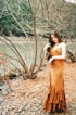 Vintage Deep V neck low back pencil skirt ruffled silky satin prom dress