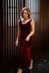 Elegant Velvet Dress with Draped Neck and Stunning Back Design