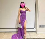 Mermaid Spaghetti Straps Red Long Prom Dresses Thigh Split Beaded Evening Dresses MLK044