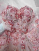 Chic A-line Sweetheart Pink Prom Dresses With Beaded Flower Evening Dress CRN074