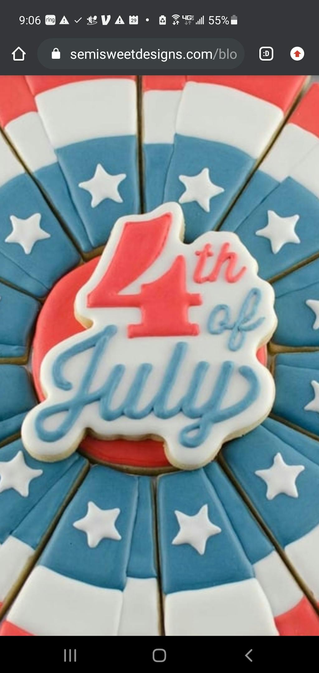 4th of July Script Cookie Cutter | Semi Sweet Designs