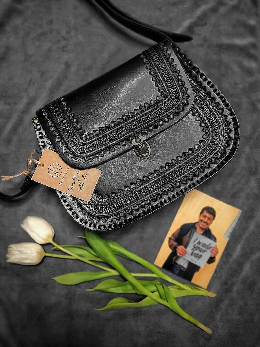 Torebka skórzana Alsa Czarna