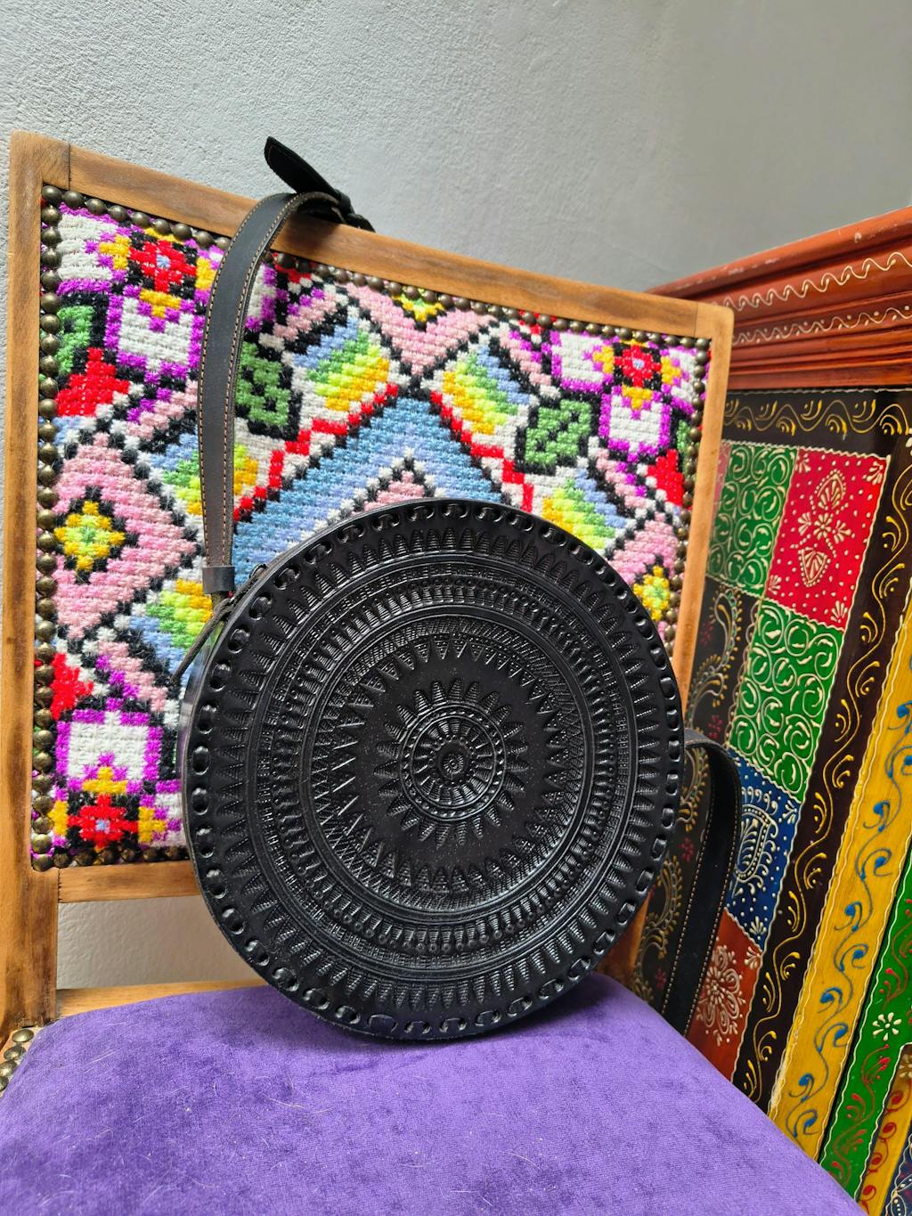 Torebka skórzana Carmen Grande Czarna