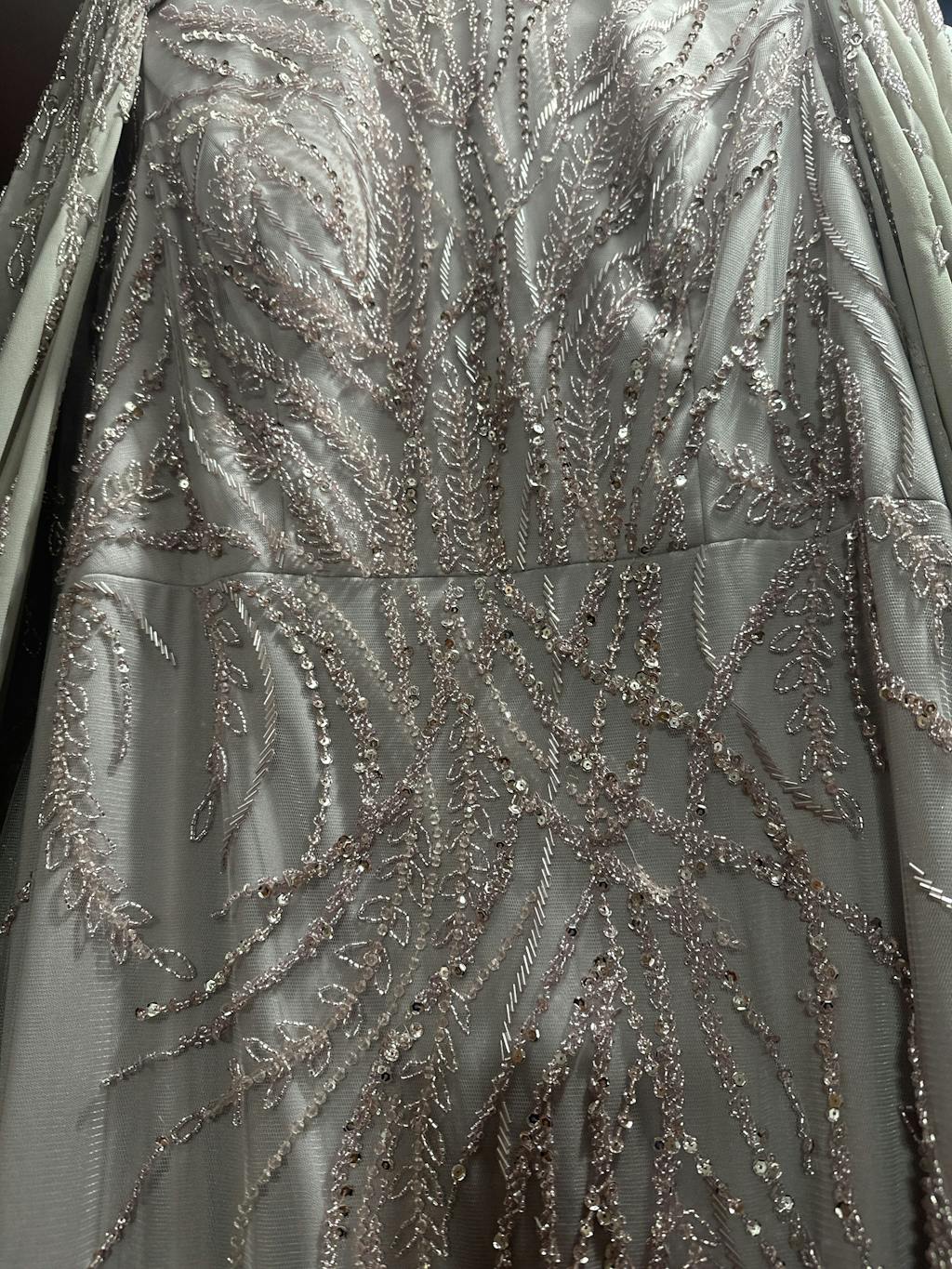 Modest Muslim Sage Green Evening Dress with Cape Long Sleeves LA72413A