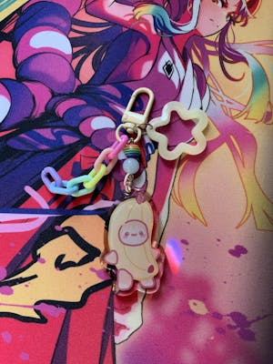 Banana Cat Meme Keycharm - Beaded Keycharm