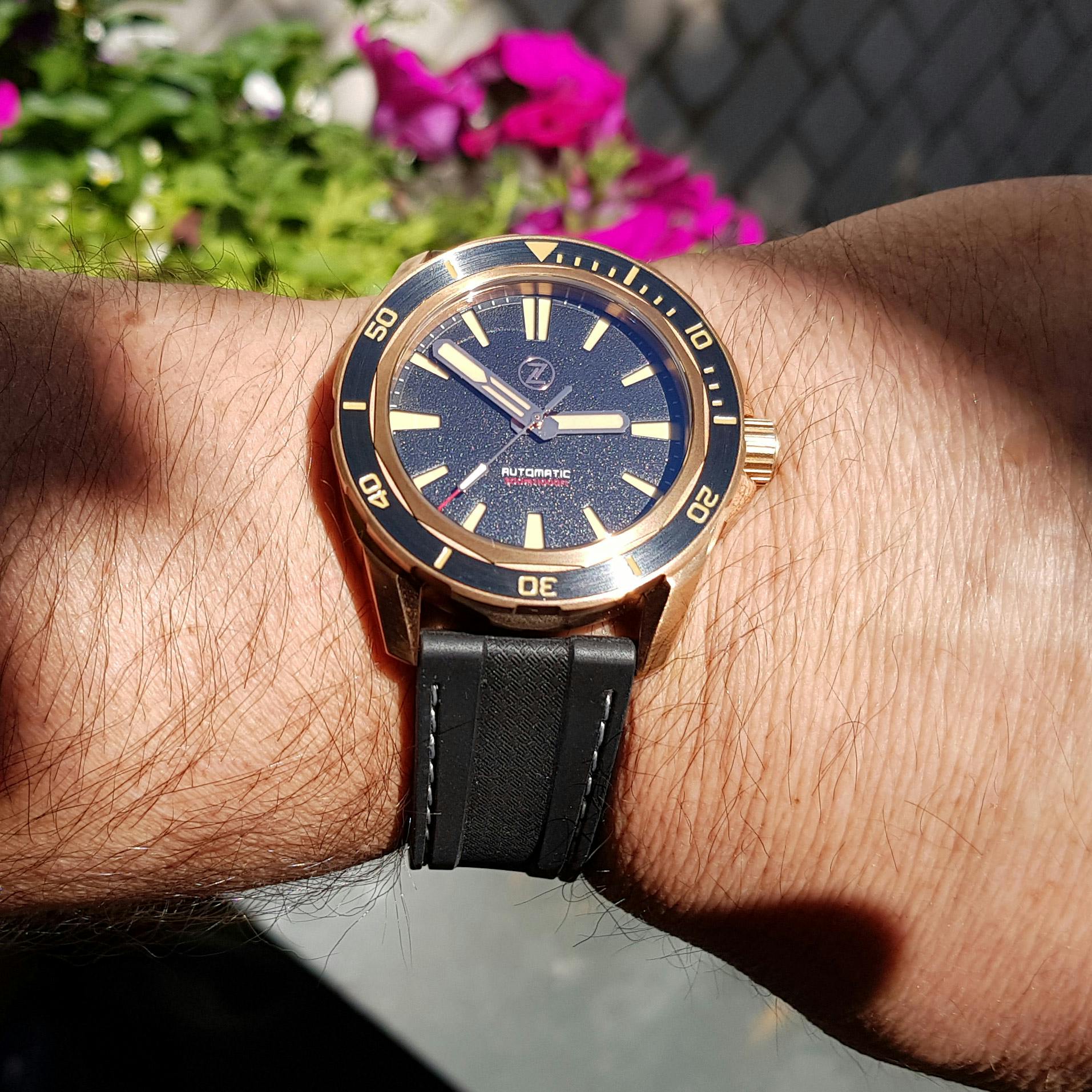 Zelos Swordfish Bronze Black Sand NH35 - SeriousWatches.com