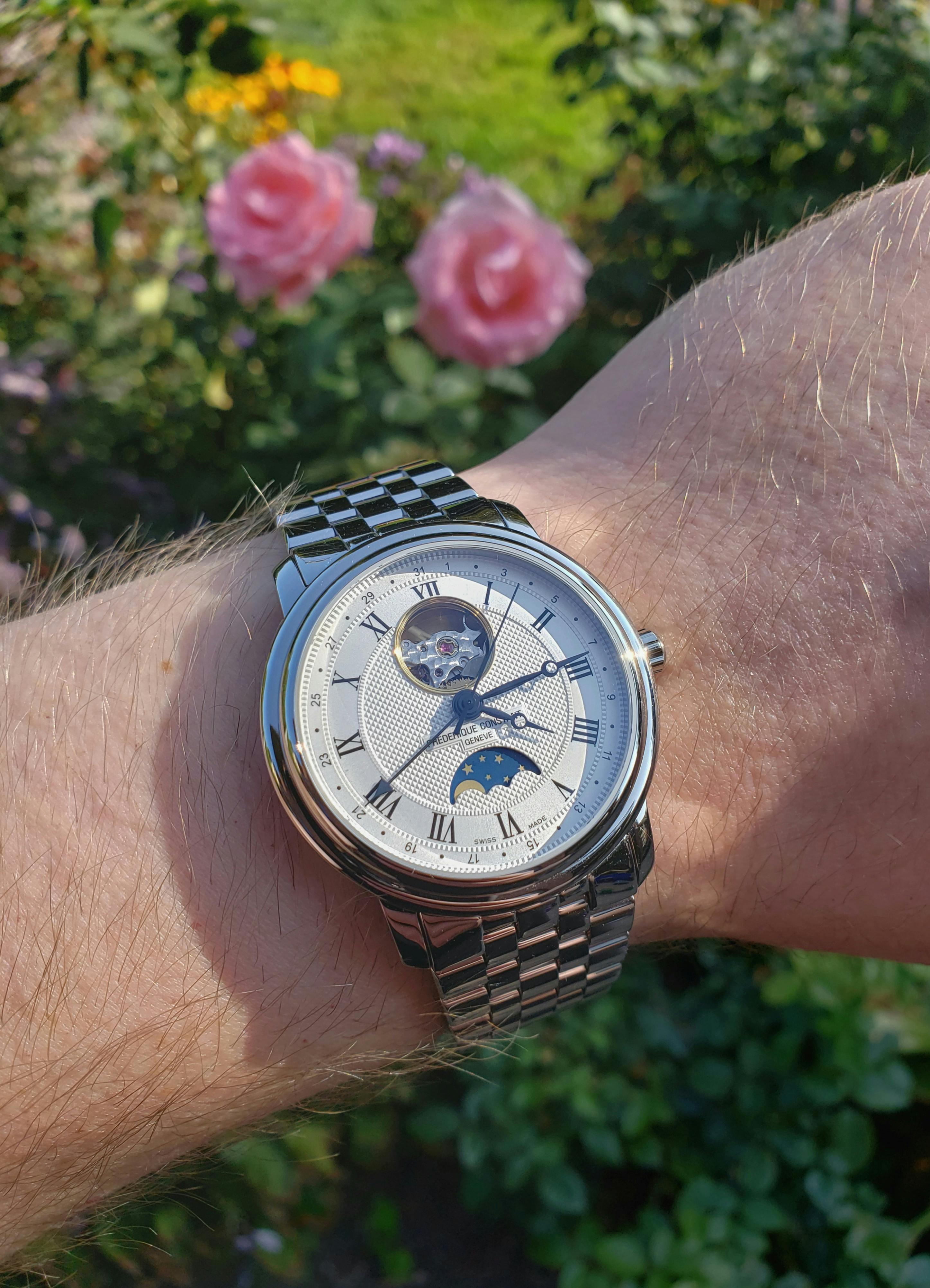 Frederique Constant Geneve Classics Moonphase FC-335MC4P6B2 – Orologio Automatico Uomo Con Fasi Lunari E Fondello A Vista