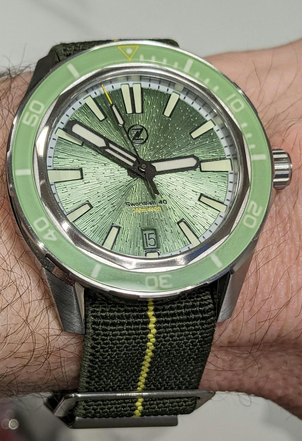 Zelos Swordfish 40mm Steel Sage Green