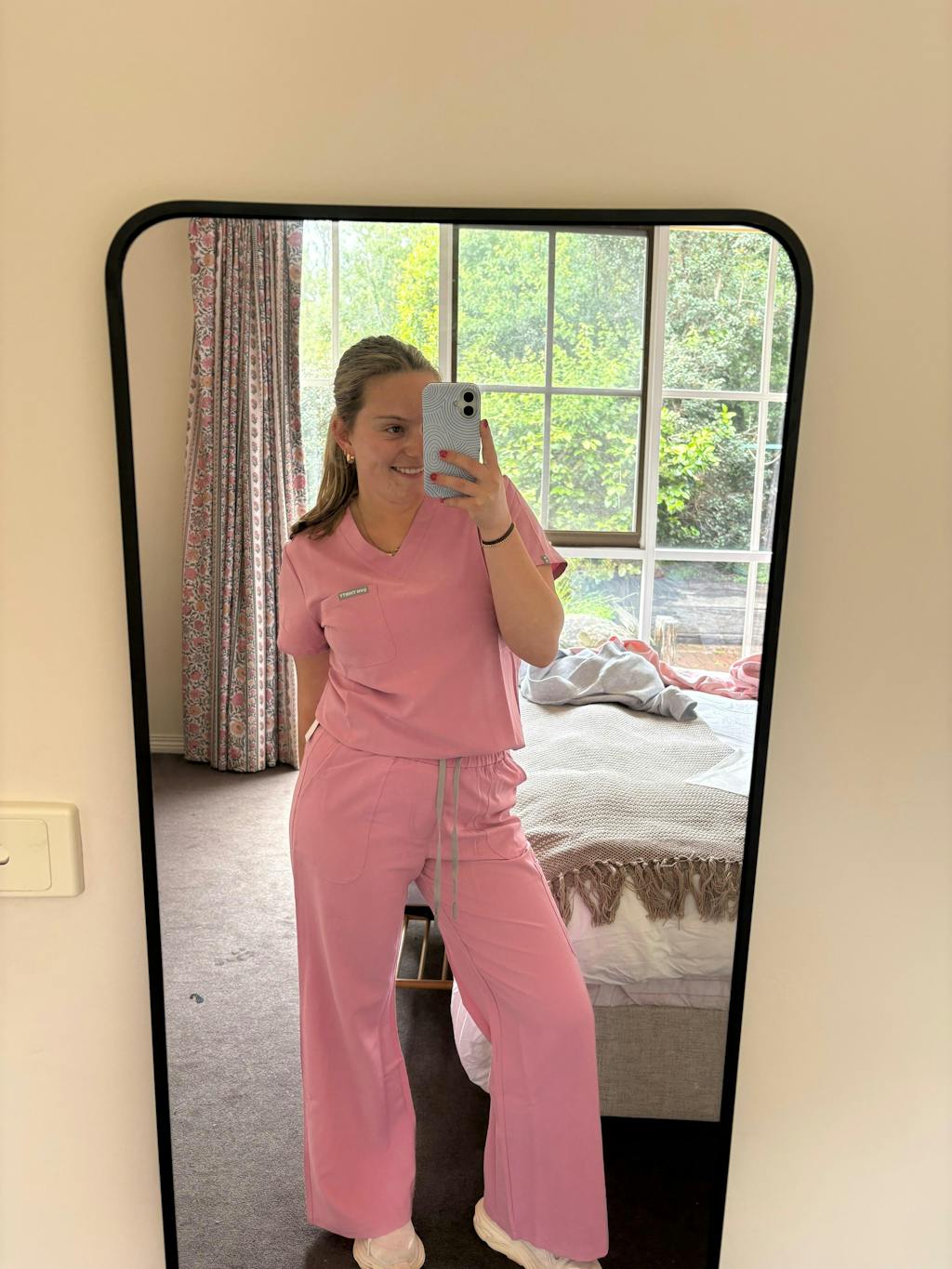 Tuck-In Scrub Top Blush Pink