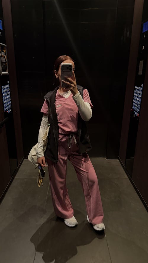 Lounge Leg Scrub Pants Blush Pink