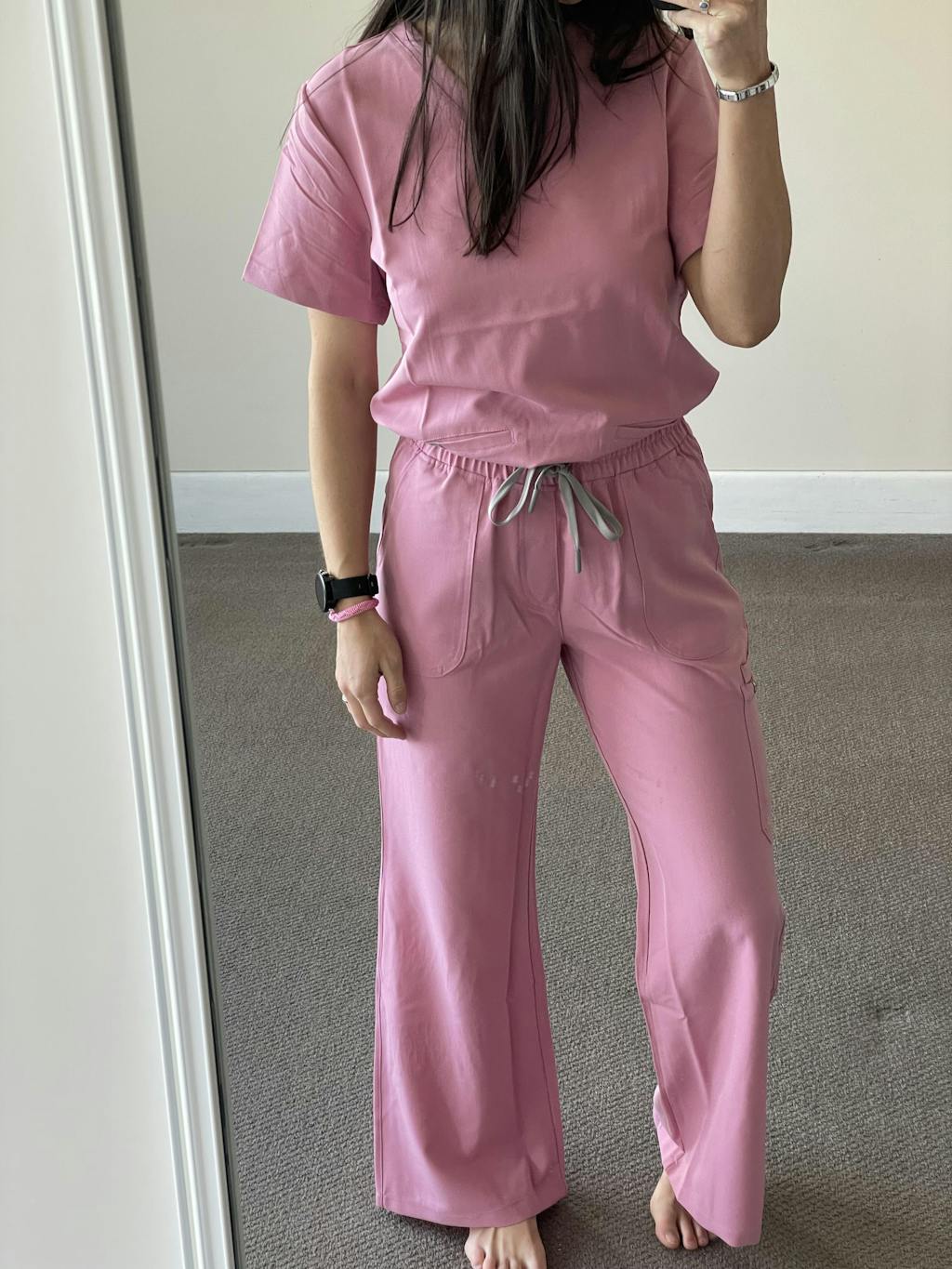 Lounge Leg Scrub Pants Blush Pink