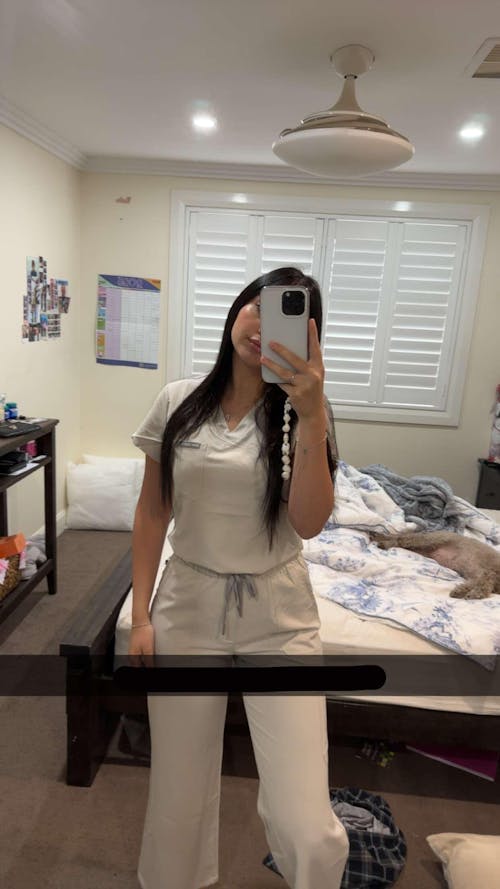 Lounge Leg Scrub Pants Silk Sand