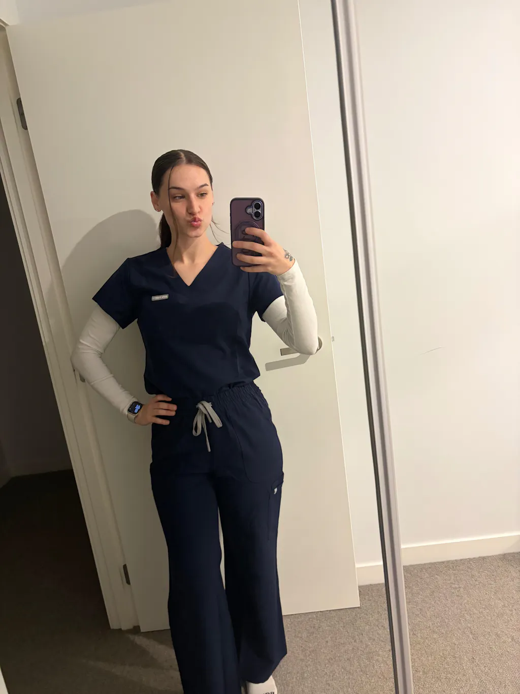 Lounge Leg Scrub Pants Nightfall Navy