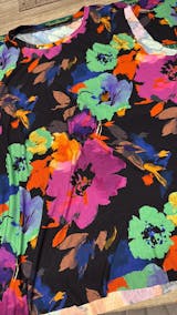 Colourful Abstract Flowers Viscose Jersey Fabric