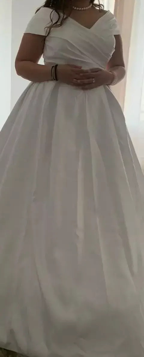 Vestidos De Novia Simple Elegant White Satin Long Sleeve Wedding Dress for Women Princesa Bridal Gown Robe Mariée Custom