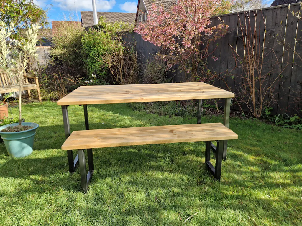 Garden table outdoor dining set picnic bench Patio Furniture Wooden Small Bistro Oak 6 seater Acacia