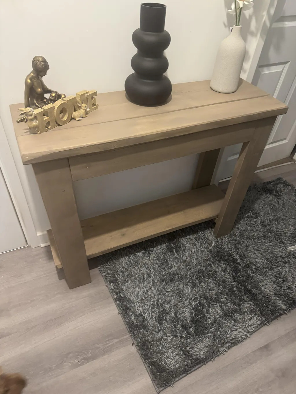 Solid wood console table Rustic Wooden Hall Table Farmhouse entryway bloom side bench storage - Coastal Range