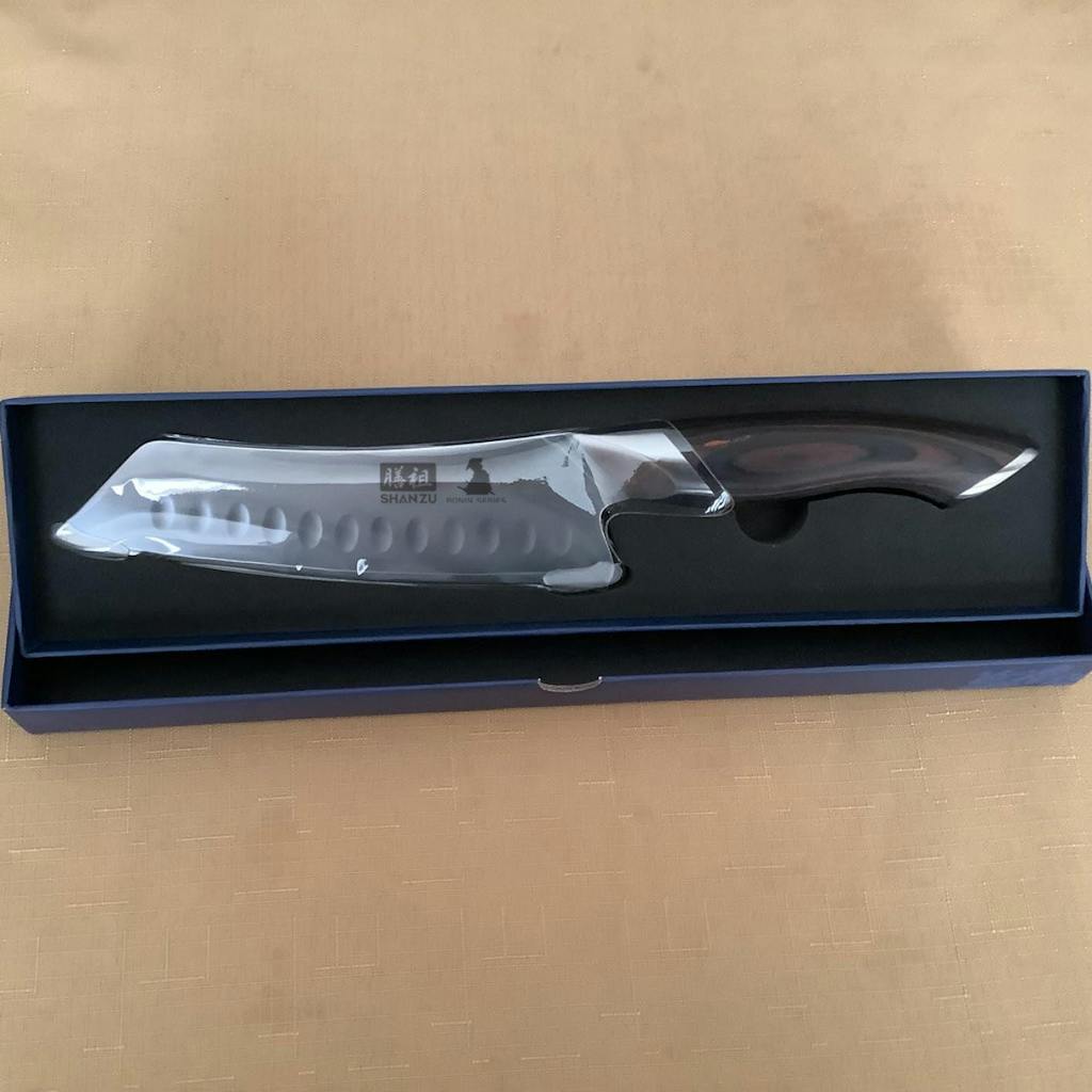 SHAN ZU Ronin | Couteau Santoku 7" +Porte-couteaux magnétique