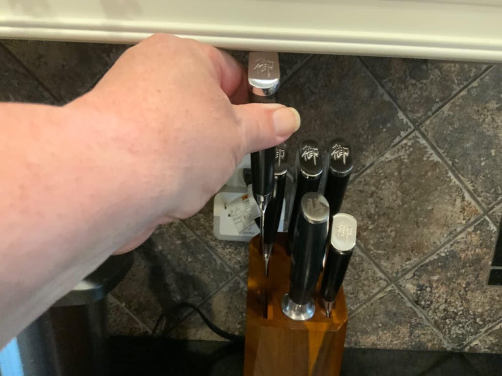 SHAN ZU GYO | Bloc de couteaux Damas 7-Pcs+ Pierre à aiguiser