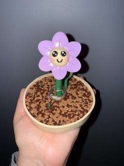 Purple Flower Ring Holder
