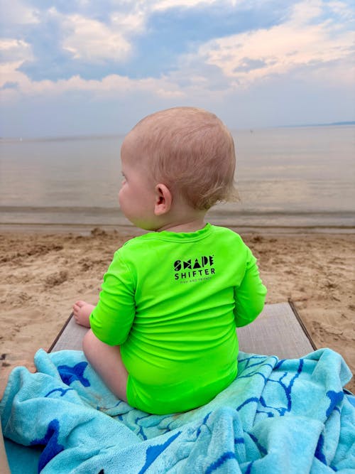 Neon Green Gecko UPF50+ Sun Protective Baby Onesie