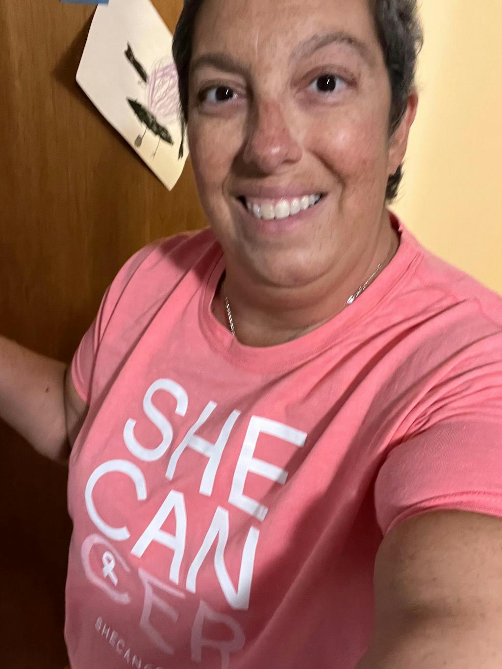 SHECANcer Rose Gold Ladies Modest Cropped UPF Tee