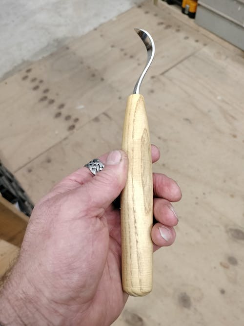 Spoon Carving Hook Knife, ⌀6 cm (2.36 inches) with Leather Case