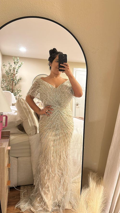 Luxury Feathers Mermaid Evening Dress SS210