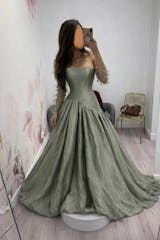 Luxury Green Strapless Off-Shoulder Evening Dress SF211