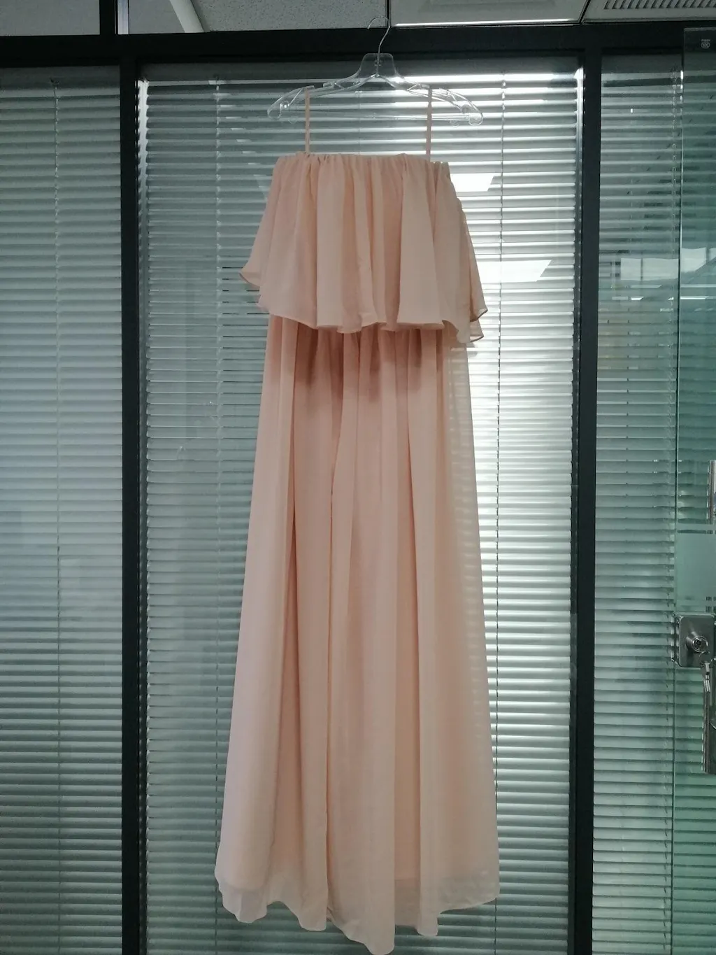 Off the Shoulder Long Chiffon Dresses Steel Grey