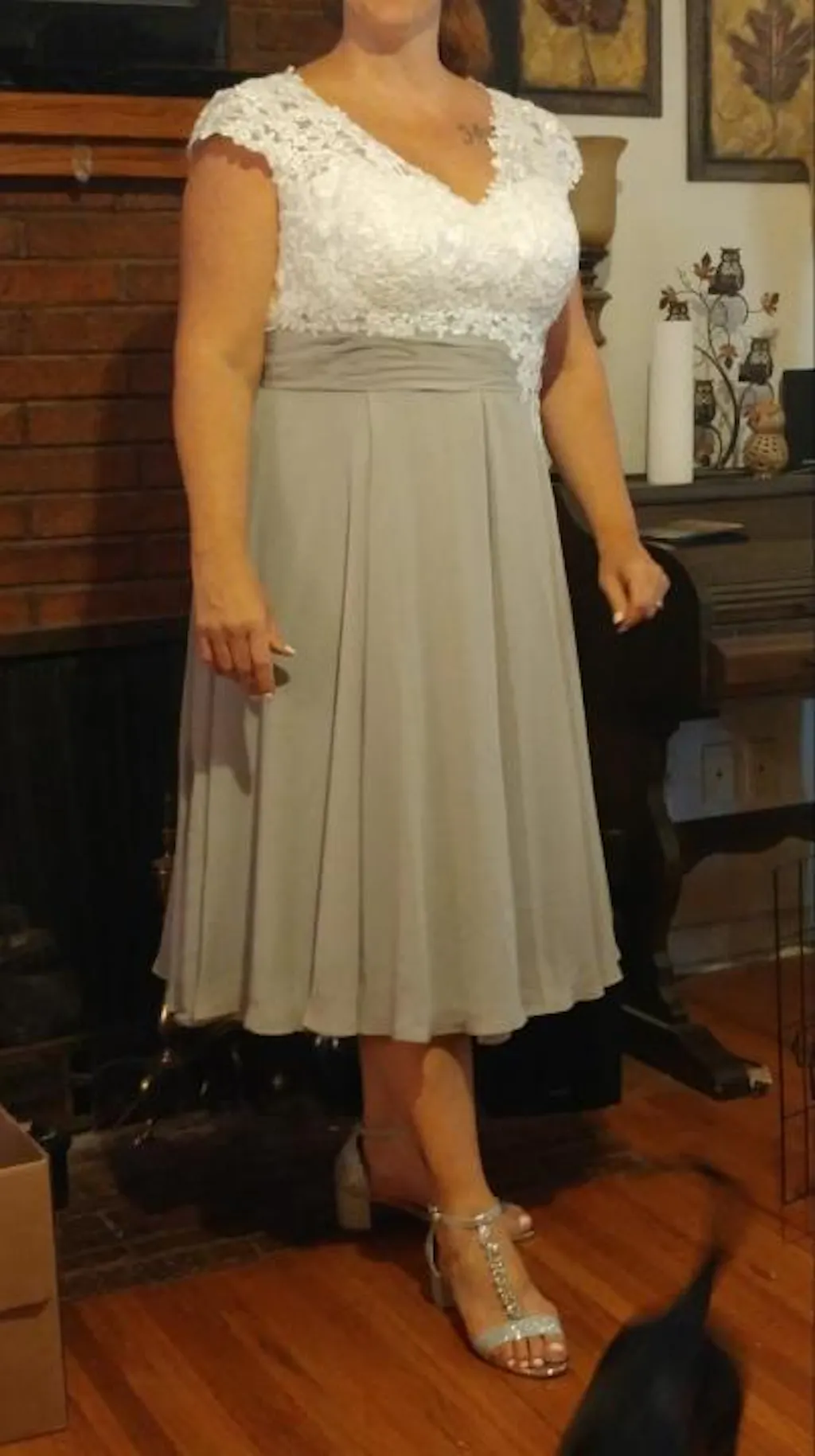 Chiffon Long Bridesmaid Gowns with Bow Sash Ivory main image 1