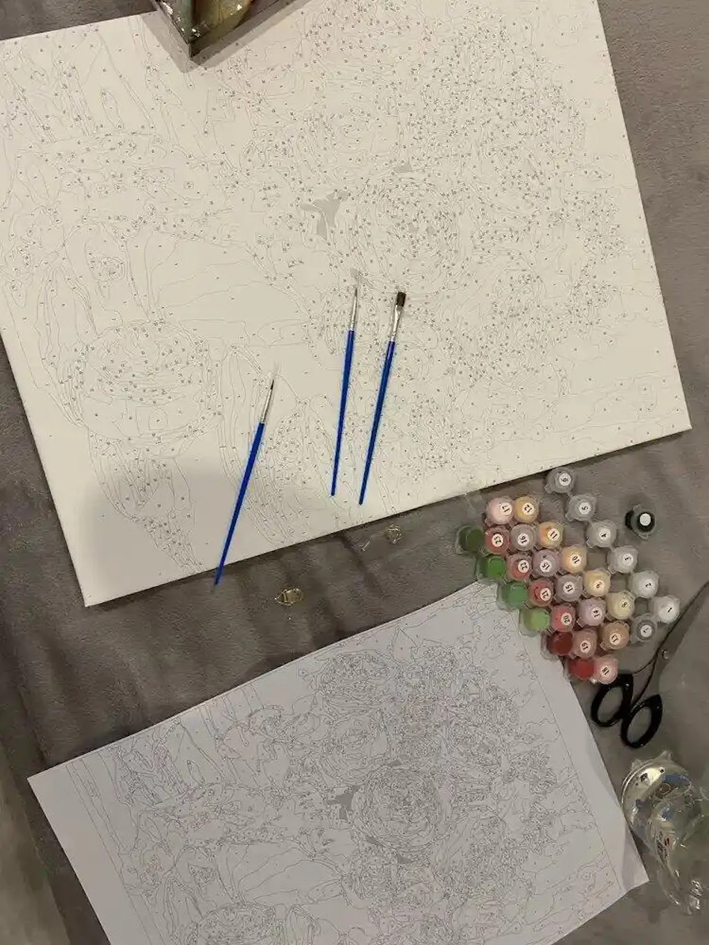 أدوات رسم لوحة زهور الكاميليا