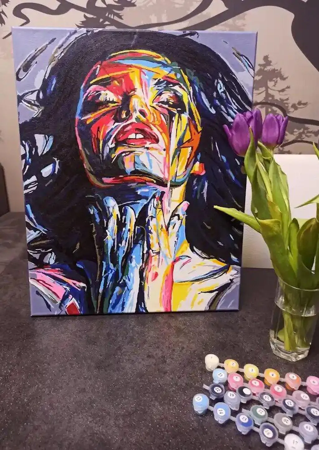 أدوات رسم لوحة مشاعر ملونة