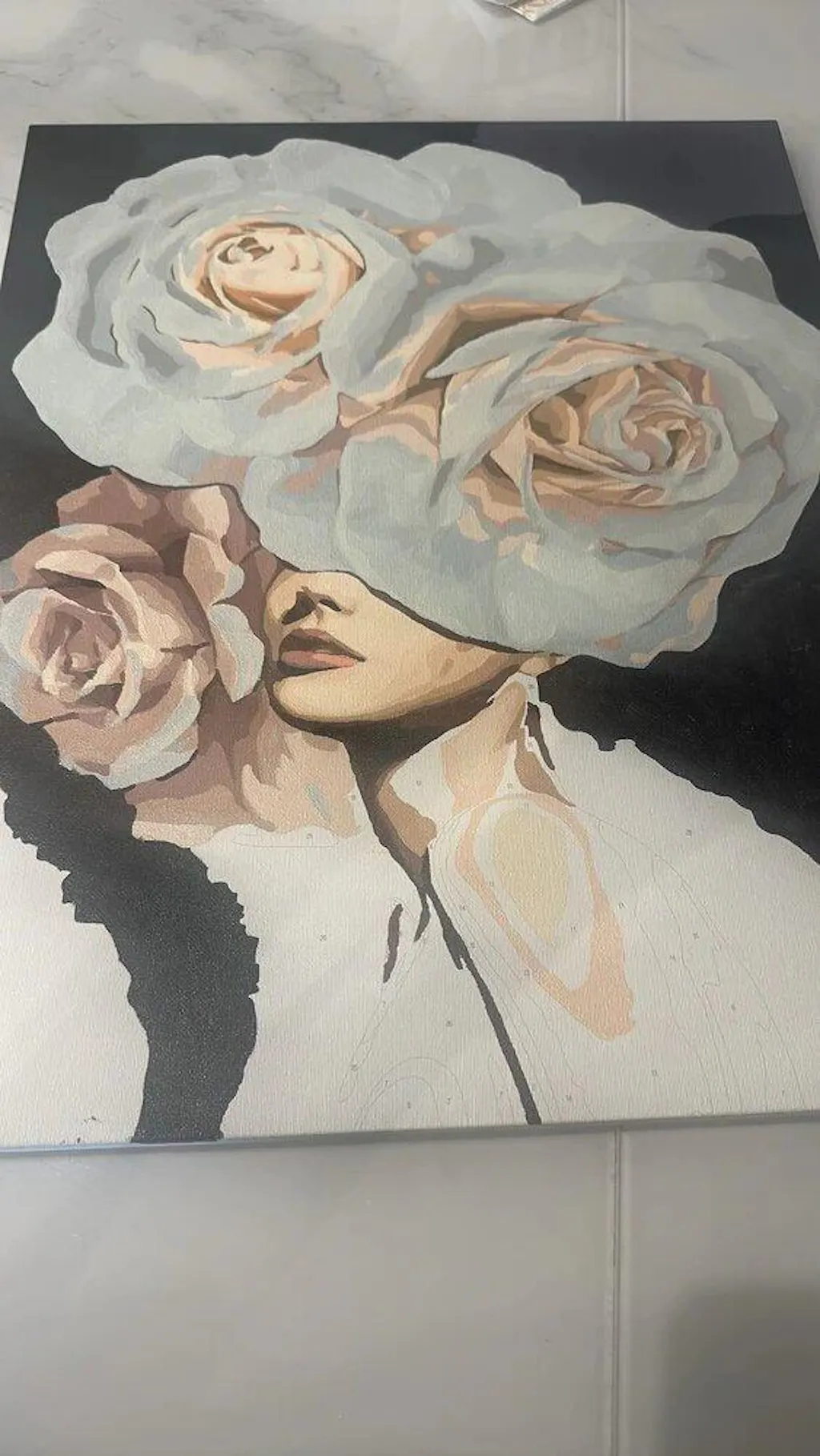 أدوات رسم لوحة سيدة الورود