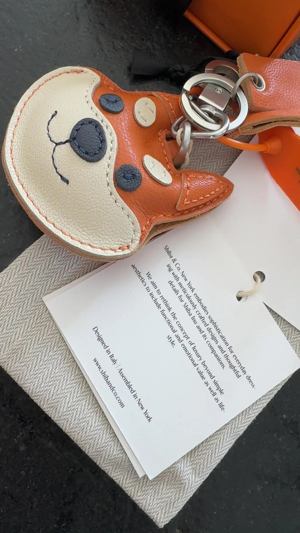 Shiba Inu Bag Charm In Italian Leather - Red Orange – SHIBA & CO.