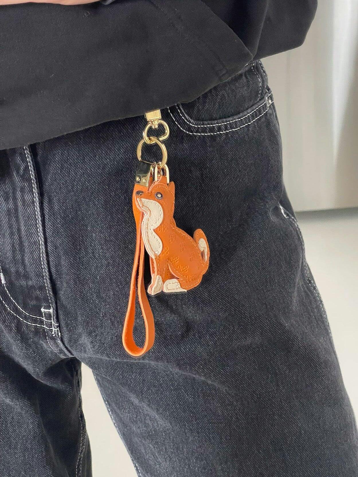 Shiba Inu Bag Charm In Italian Leather - Red Orange – SHIBA & CO.