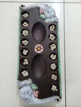 Handcrafted Pallanguli Board – Peacock Motif