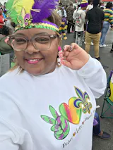 Peace Love Mardi Gras Top