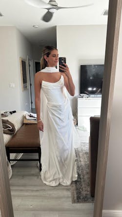 Minimalist Satin Corset Wedding Bridal Dress, Custom Simple Elegant Prom Party Gown Classic French Style, Georgia Flower wedding inspired