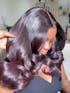 Texture Parfaite Glueless 5x5/13x4 Couche Bordeaux Foncé Perruque Sans Colle Body Wave