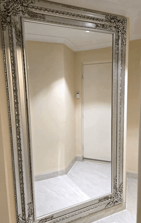 Evaden Silver Ornate Wall Mirror