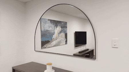 Milan Arched Black Large Wall Mirror