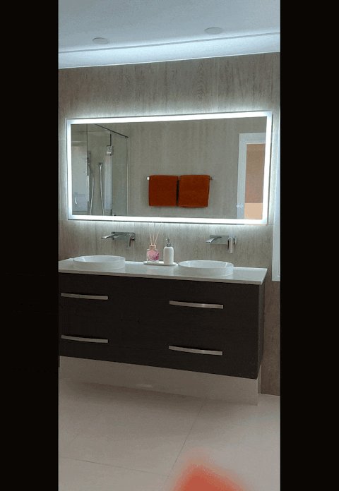 Anthony Rectangle Frontlit and Backlit LED Mirror with Adjustable LED Colour