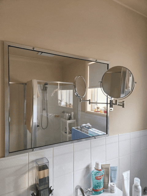 Ablaze Wall Mounted Shaving Mirror with 5x Magnification