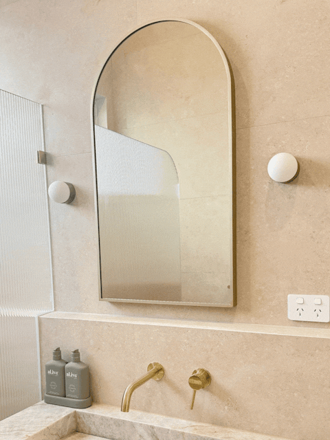 Loren Arched Bathroom Mirror Gold