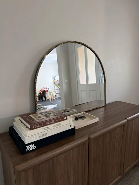 Jamaica Gold Arched Iron Wall Mirror