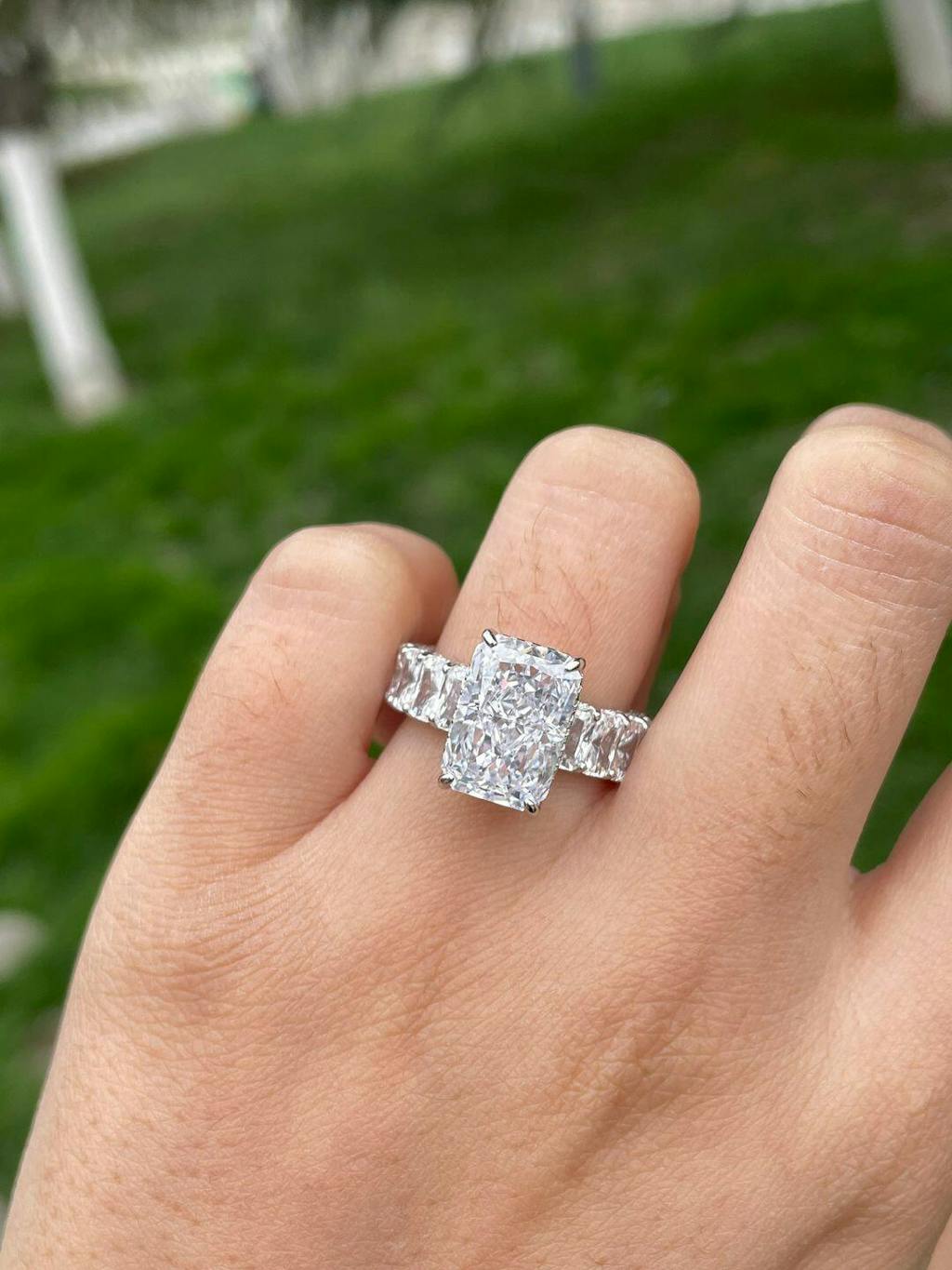 Stunning Radiant Cut Sterling Silver Engagement Ring For Her shine of