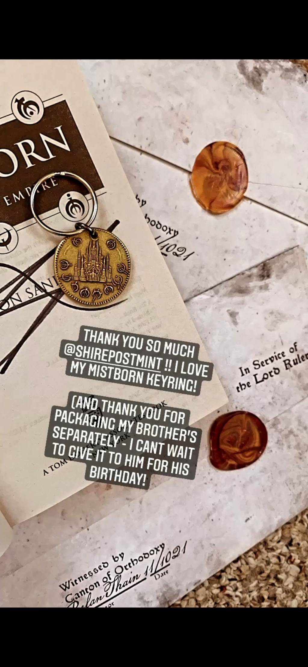 Golden Boxing of The Final Empire Keyring - Mistborn