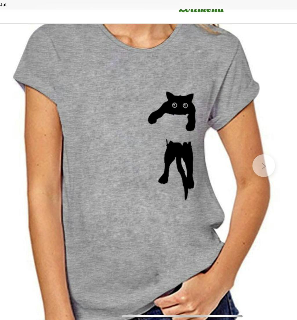 Funny Cute Cat Womens T Shirt Black Kitten in Pocket Tee Shirtbox